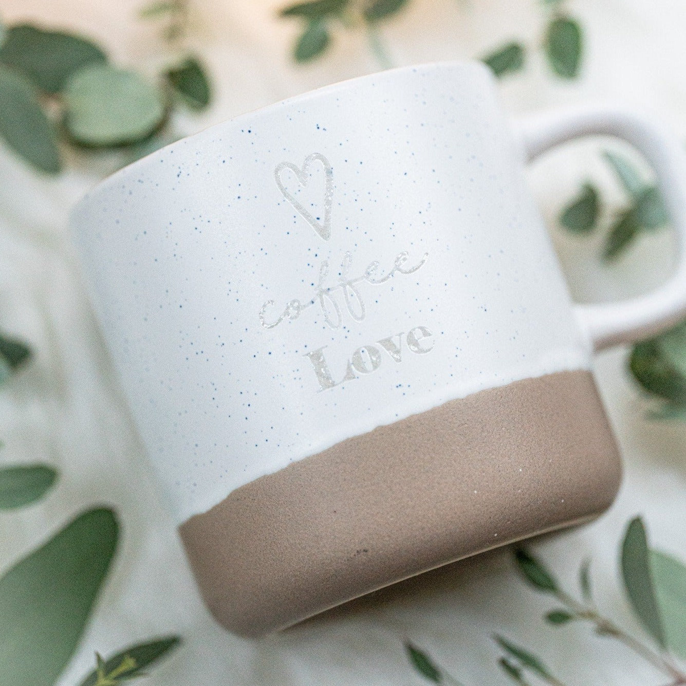 Steingut Tasse "Coffee LOVE Herz"