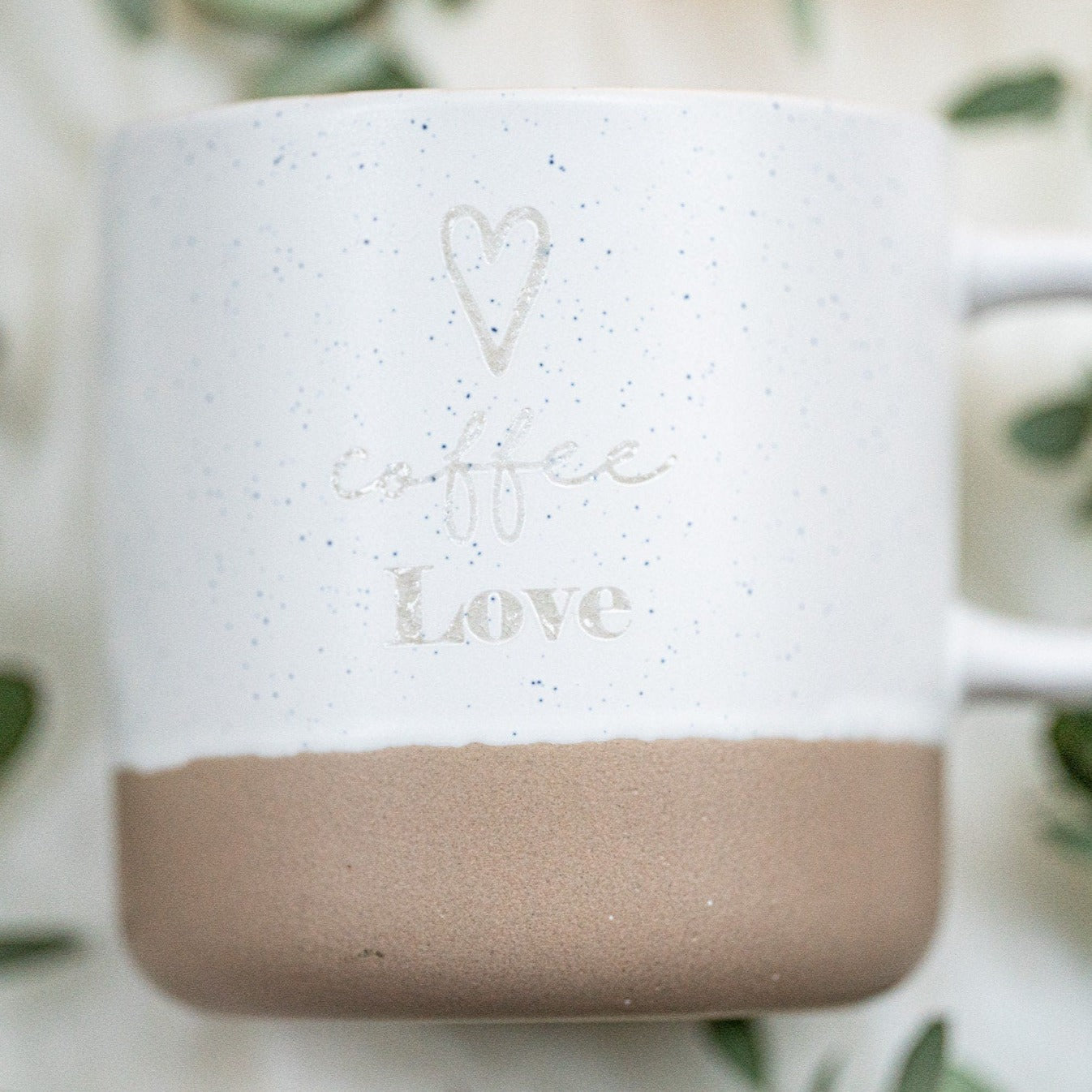 Steingut Tasse "Coffee LOVE Herz"