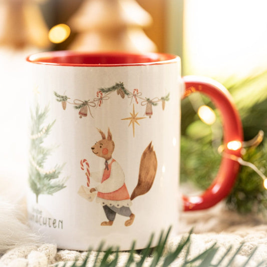 Keramik Tasse „Eichhörnchen Weihnachten"