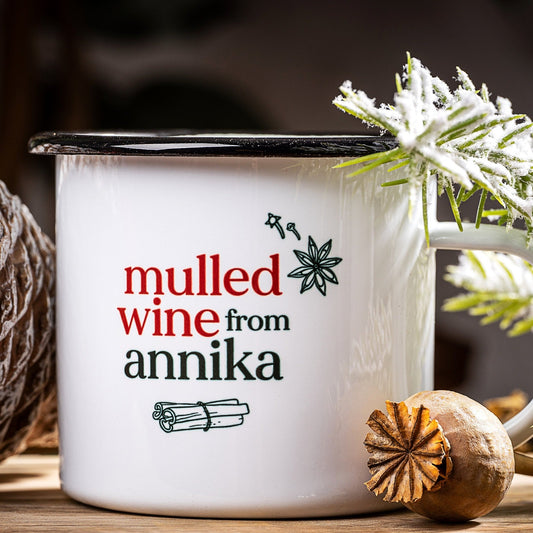 Emaille Tasse „mulled wine from ...“